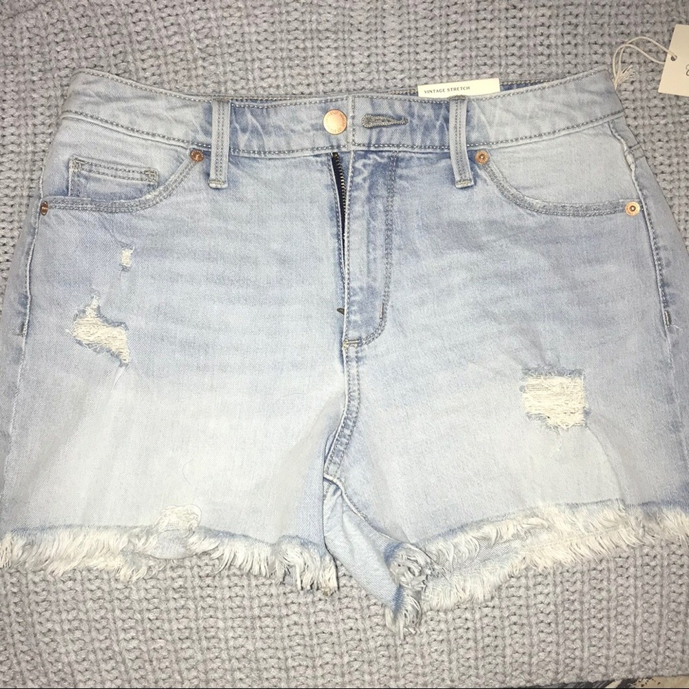 High waisted denim shorts